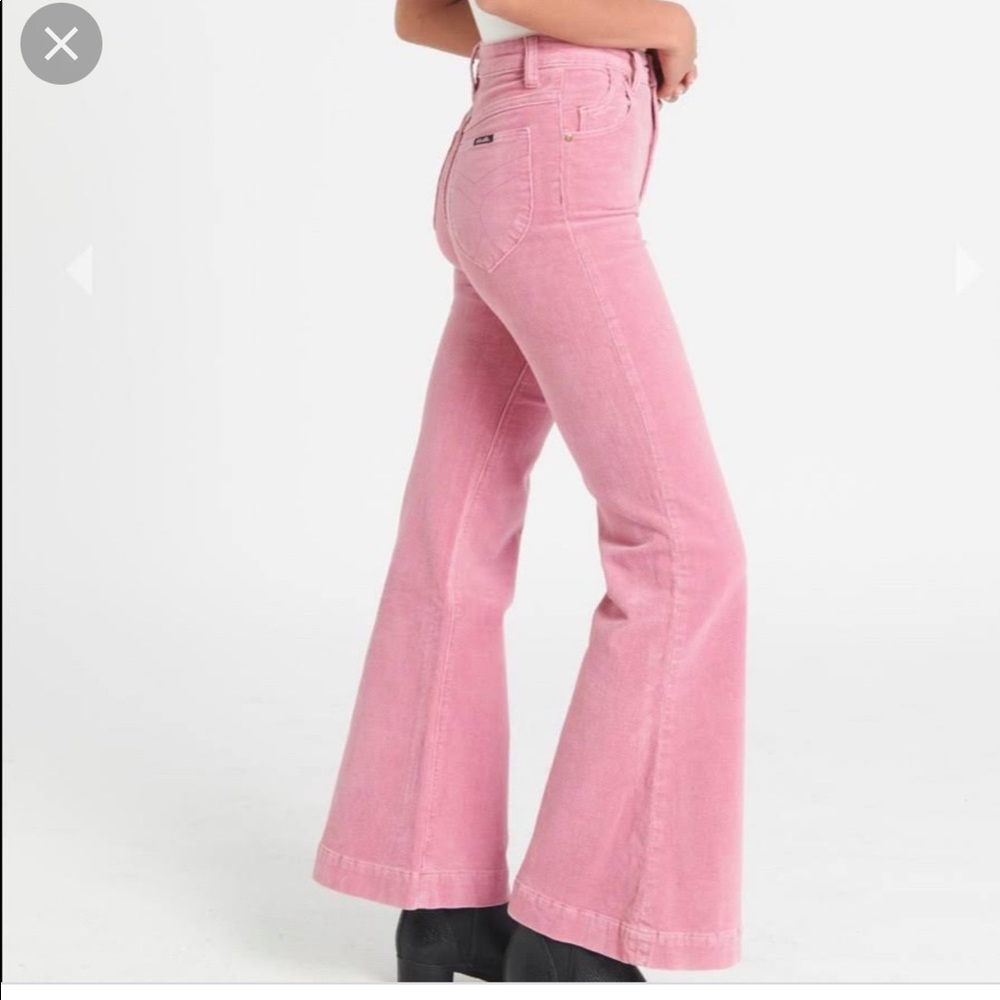 Rollas pink cord flare pants